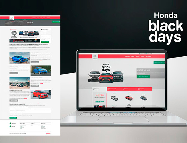 Imagen principal de proyecto de Landing a medida y Campaña Honda Black Days Valdemotor Honda
