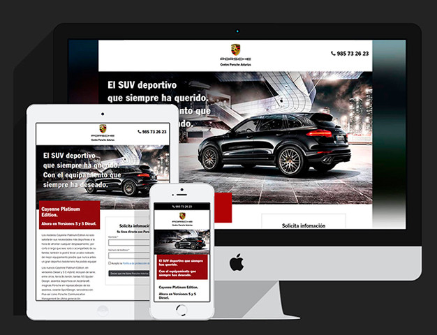 Imagen principal de proyecto de Landing a medida y Campaña de captación de clientes potenciales de Porsche Cayenne Platinum Edition