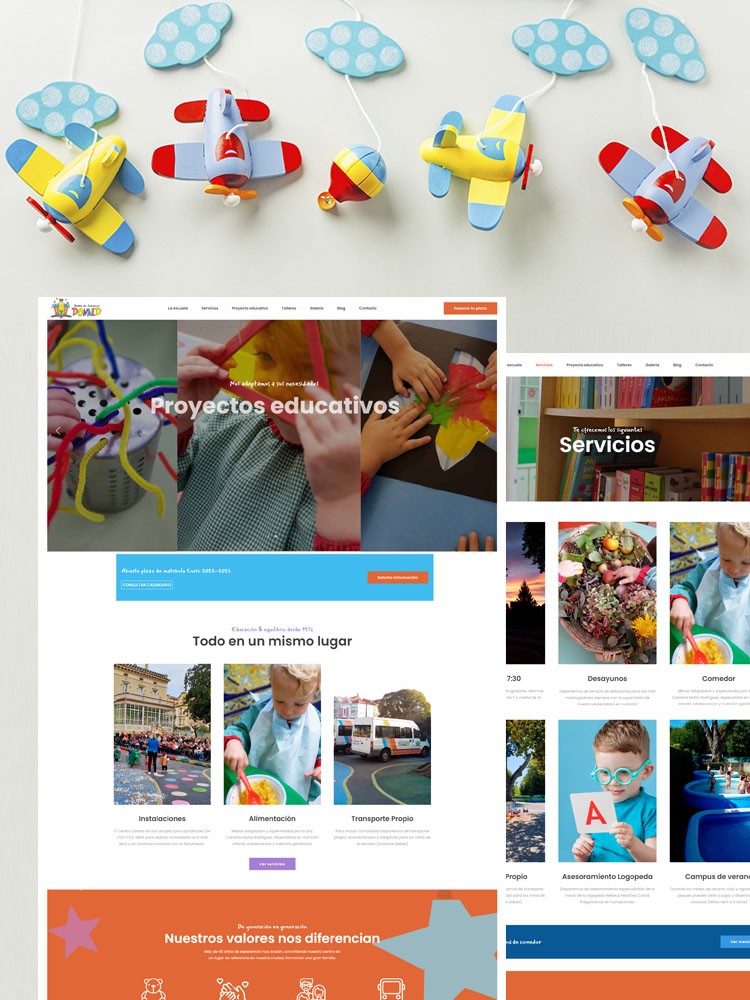 Imagen principal de proyecto de Diseño, Desarrollo Web WP Jardín de infancia Donald e imagen de marca